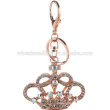 keychain manufacturing wholesale metal rhinestones crown keychain